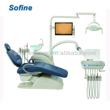 Nueva silla de lujo de la unidad dental con la venta caliente de la unidad dental de cuero verdadera